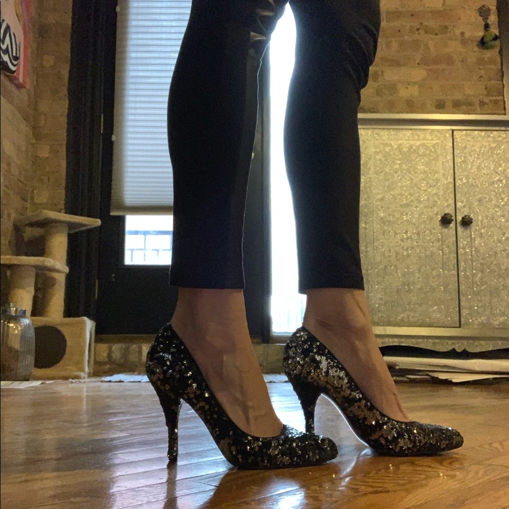 WHBM Sequined Pumps. Worn Once
